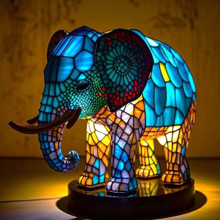 ELEGLOW | VIBRANT STAINED GLASS ELEPHANT