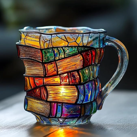 LUMIBOOK | STAINED GLASS BOOK MUG
